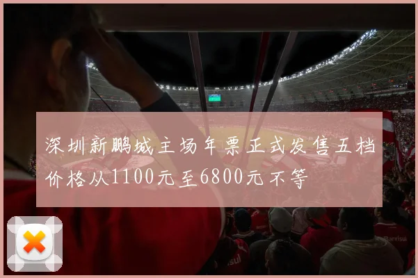 深圳新鹏城主场年票正式发售五档价格从1100元至6800元不等